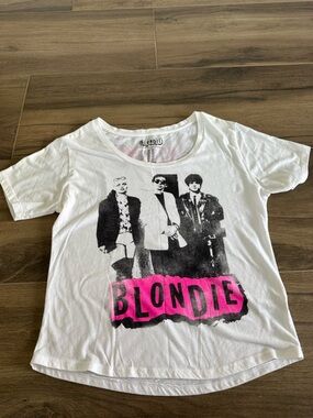 White Blondie Tour Off the Shoulder T-Shirt